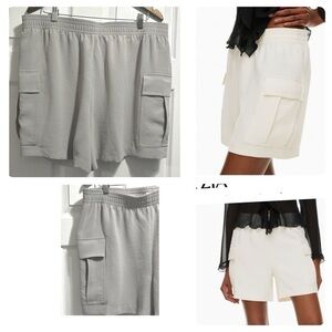 Aritzia Wilfred Highlight Cargo Shorts Crepette Ashen Relaxed Fit Sz XL Like New